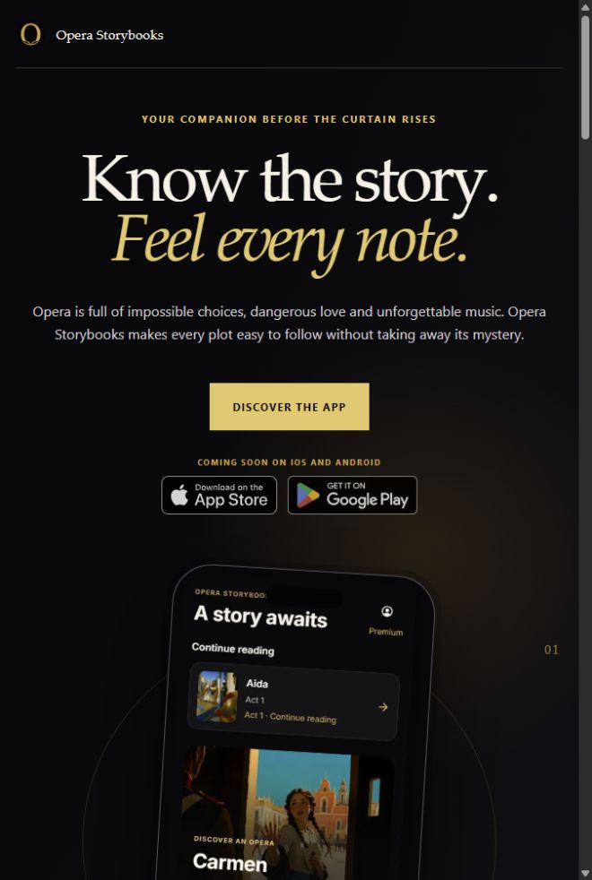 Opera Storybooks website preview