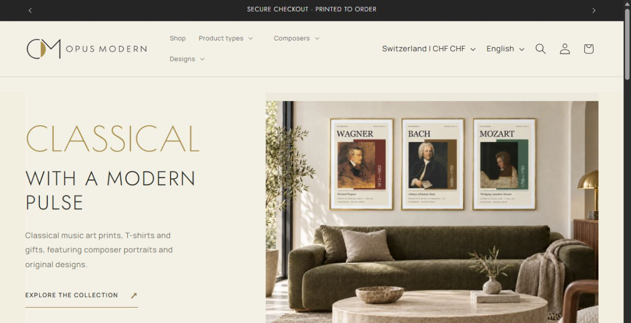 Opus Modern website preview